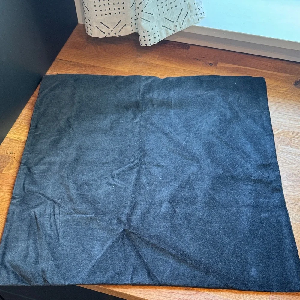 Two IKEA Sanela (black velvet) pillow covers